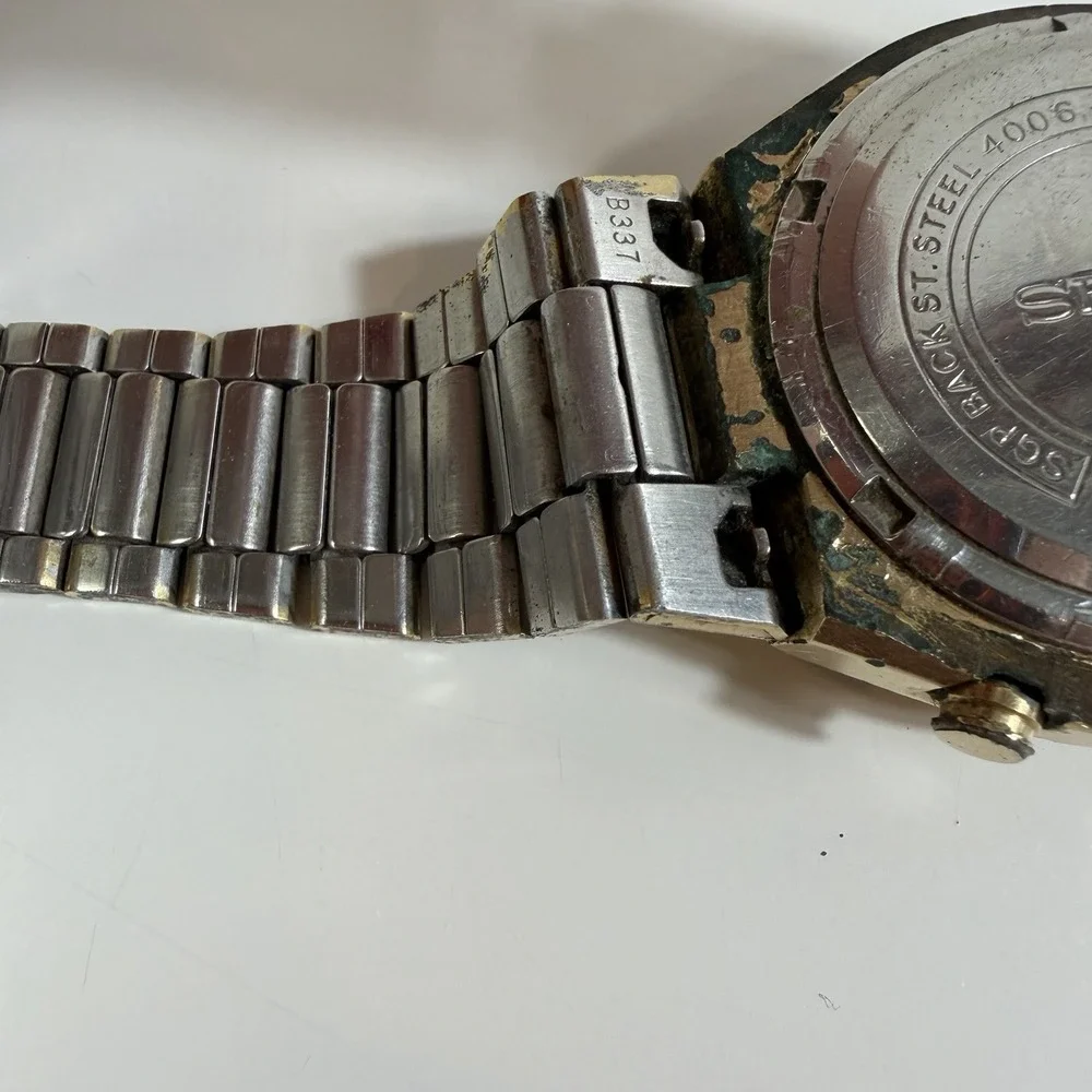 Seiko Bell-Matic 4006-6040 Automatic Alarm Day-Date 17J Watch For Parts Repair
